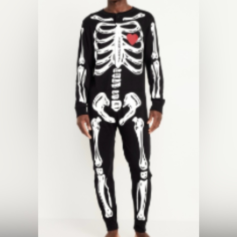 Skeleton One Piece Pajama Onesie - Men’s M